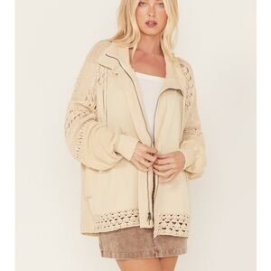 Free People Cream Knit Jacket